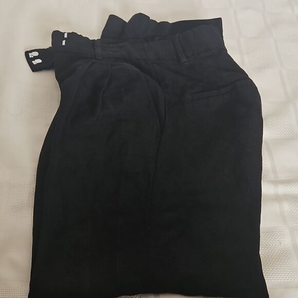 H&M Women's Linen Blend Wide Leg Dress Pants Size 0 Black - Picture 15 of 16